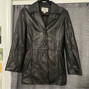 Vintage 90s Genuine Lambskin Leather 3 Button Jacket Coat Elegant Classy Size S